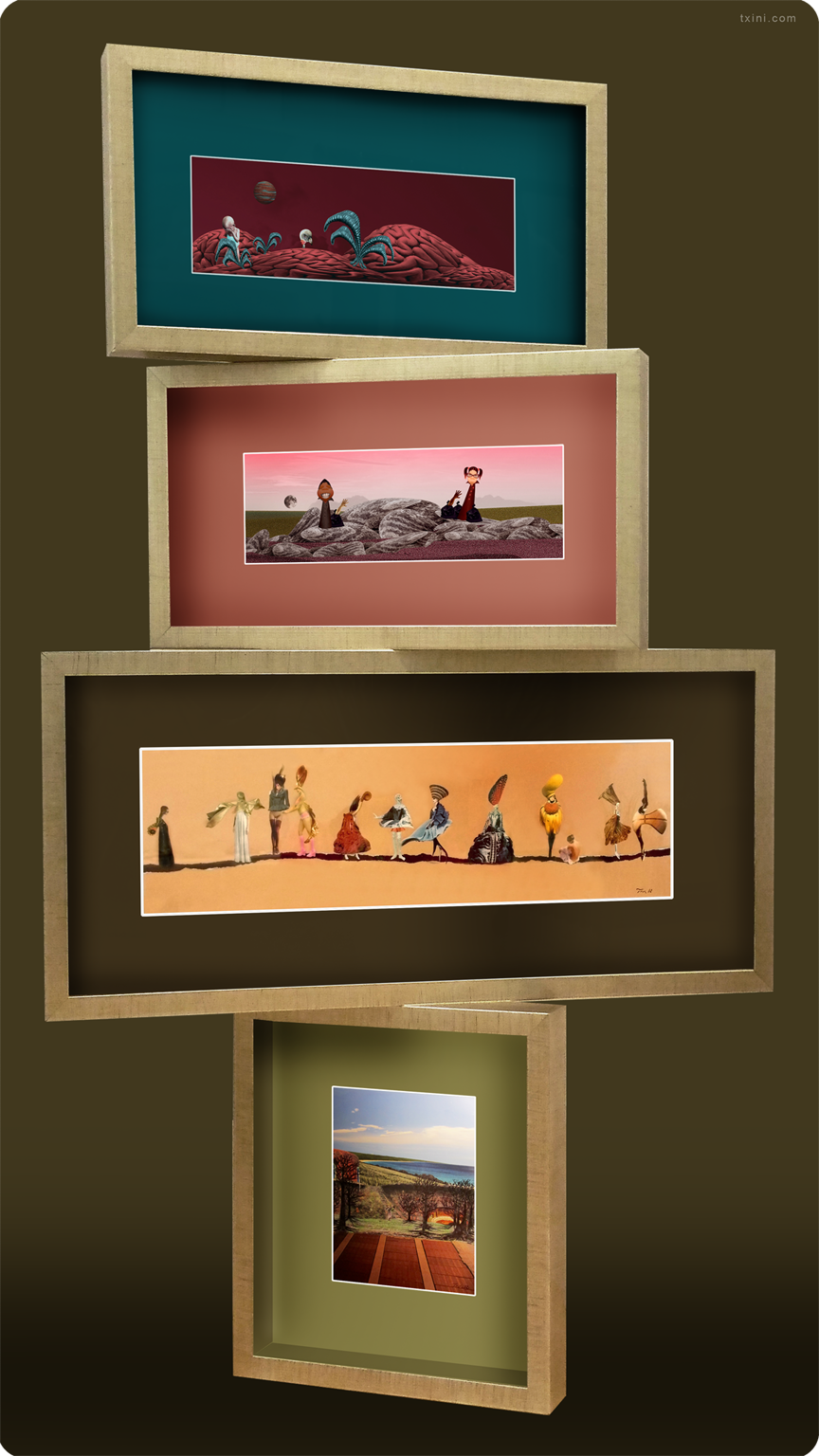 Txini Elorriaga | Paper Collage & Digital Collage Txini at work